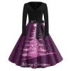 Christmas Dresses Christmas Dress for Women Plus Size Long Sleeve V Neck Small 01-Dark Purple view 1