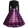 Christmas Dresses Christmas Dress for Women Plus Size Long Sleeve V Neck Small 01-Dark Purple view 3