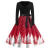 Christmas Dresses Christmas Dress for Women Plus Size Long Sleeve V Neck XX-Large 02-Red