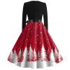 Christmas Dresses Christmas Dress for Women Plus Size Long Sleeve V Neck XX-Large 02-Red view 3