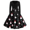 Christmas Dresses Christmas Dress for Women Plus Size Long Sleeve V Neck Small 02-Black