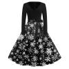Christmas Dresses Christmas Dress for Women Plus Size Long Sleeve V Neck X-Large 03-Black view 1