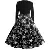 Christmas Dresses Christmas Dress for Women Plus Size Long Sleeve V Neck X-Large 03-Black view 3
