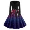 Christmas Dresses Christmas Dress for Women Plus Size Long Sleeve V Neck XX-Large 03-Dark Blue view 1