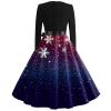 Christmas Dresses Christmas Dress for Women Plus Size Long Sleeve V Neck XX-Large 03-Dark Blue view 3
