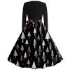 Christmas Dresses Christmas Dress for Women Plus Size Long Sleeve V Neck Large 04-Black view 3