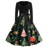 Christmas Dresses Christmas Dress for Women Plus Size Long Sleeve V Neck Small 03-Dark Green view 1