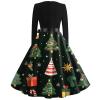 Christmas Dresses Christmas Dress for Women Plus Size Long Sleeve V Neck Small 03-Dark Green view 3
