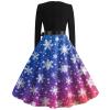 Christmas Dresses Christmas Dress for Women Plus Size Long Sleeve V Neck 3X-Large 02-Blue view 3