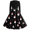 Christmas Dresses Christmas Dress for Women Plus Size Long Sleeve V Neck Medium 02-Black view 3