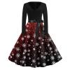 Christmas Dresses Christmas Dress for Women Plus Size Long Sleeve V Neck Large 02-Deep Red view 1