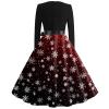 Christmas Dresses Christmas Dress for Women Plus Size Long Sleeve V Neck Large 02-Deep Red view 3
