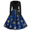 Christmas Dresses Christmas Dress for Women Plus Size Long Sleeve V Neck Small 03-Blue view 1
