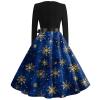 Christmas Dresses Christmas Dress for Women Plus Size Long Sleeve V Neck Small 03-Blue view 3