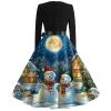 Christmas Dresses Christmas Dress for Women Plus Size Long Sleeve V Neck Medium 01-Blue view 3