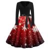 Christmas Dresses Christmas Dress for Women Plus Size Long Sleeve V Neck XX-Large 03-Wine view 1