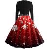 Christmas Dresses Christmas Dress for Women Plus Size Long Sleeve V Neck XX-Large 03-Wine view 3