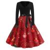 Christmas Dresses Christmas Dress for Women Plus Size Long Sleeve V Neck Large 02-Wine view 1