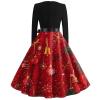 Christmas Dresses Christmas Dress for Women Plus Size Long Sleeve V Neck Large 02-Wine view 3