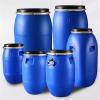 DIROVO Food Grade Plastic Water Storage,Blue Open Top Storage Barrel Drum Keg with Lid and Latch Ring for Transporting/Shipping(200L) view 2