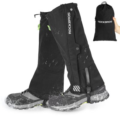 ROCKBROS Snow Boot Leg Gaiters for Hiking Waterproof Leg Gaiter for Skiing Walking Snow Boot Gaiters Tear Resistant Adjustable Gaiters