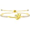 Tobestu Gold Plated Beach Tropical Style Adjustable Bolo Bracelets - Cubic Zirconia Palm Tree Charm Tennis Bracelet for Women YA5105 view 1