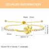 Tobestu Gold Plated Beach Tropical Style Adjustable Bolo Bracelets - Cubic Zirconia Palm Tree Charm Tennis Bracelet for Women YA5105 view 3