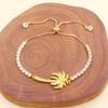 Tobestu Gold Plated Beach Tropical Style Adjustable Bolo Bracelets - Cubic Zirconia Palm Tree Charm Tennis Bracelet for Women YA5105 view 4