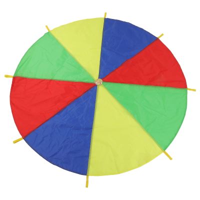 POENVFPO Kids Parachute, Rainbow Parachute Toy Play Gymnastics Parachute with Handles for Cooperative Group Play