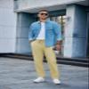 COOFANDY Men's Casual Cotton Pants Regular Fit Elastic Waist Drawstring Twill Pants Straight Leg Chino Pants Light Khaki view 4