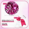 Hanaive 12 Inch Cheerleading Pom Poms and Large Cheerleader Hair Bow Large Metallic Cheer Cheerleader Pom Poms for Sports Team Spirit Cheering(Rose Red and Silver Mixed,Glitter) view 2