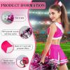Hanaive 12 Inch Cheerleading Pom Poms and Large Cheerleader Hair Bow Large Metallic Cheer Cheerleader Pom Poms for Sports Team Spirit Cheering(Rose Red and Silver Mixed,Glitter) view 3