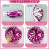 Hanaive 12 Inch Cheerleading Pom Poms and Large Cheerleader Hair Bow Large Metallic Cheer Cheerleader Pom Poms for Sports Team Spirit Cheering(Rose Red and Silver Mixed,Glitter) view 4