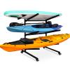YPJIAJV Kayak Storage Rack with Lockable casters,Thickened Heavy Duty Kayak StandHolds 3 Kayaks Canoe Paddleboard, for Indoor, Outdoor, Garage, shed, Marina Kayak Storage Racks view 1