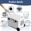 GETUHAND Ultra-Light Wheelded Cooler Insulated Portable Ice Chest 47.5 Quarts for Beach, Beverage, Camping, Beverage, Picnic, Fishing, Boat, Barbecue, 30% Lighter Than Romolded Colers White 47.5QT view 3
