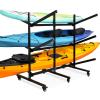 YPJIAJV Kayak Storage Rack with Lockable casters,Thickened Heavy Duty Kayak StandHolds 6 Kayaks Canoe Paddleboard, for Indoor, Outdoor, Garage, shed, Marina Kayak Storage Racks view 1