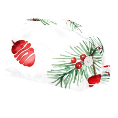 2 Pieces Scrub caps Women Chef Hat Nurse Scrub Cap for Chef Glove Plant Multicoloured