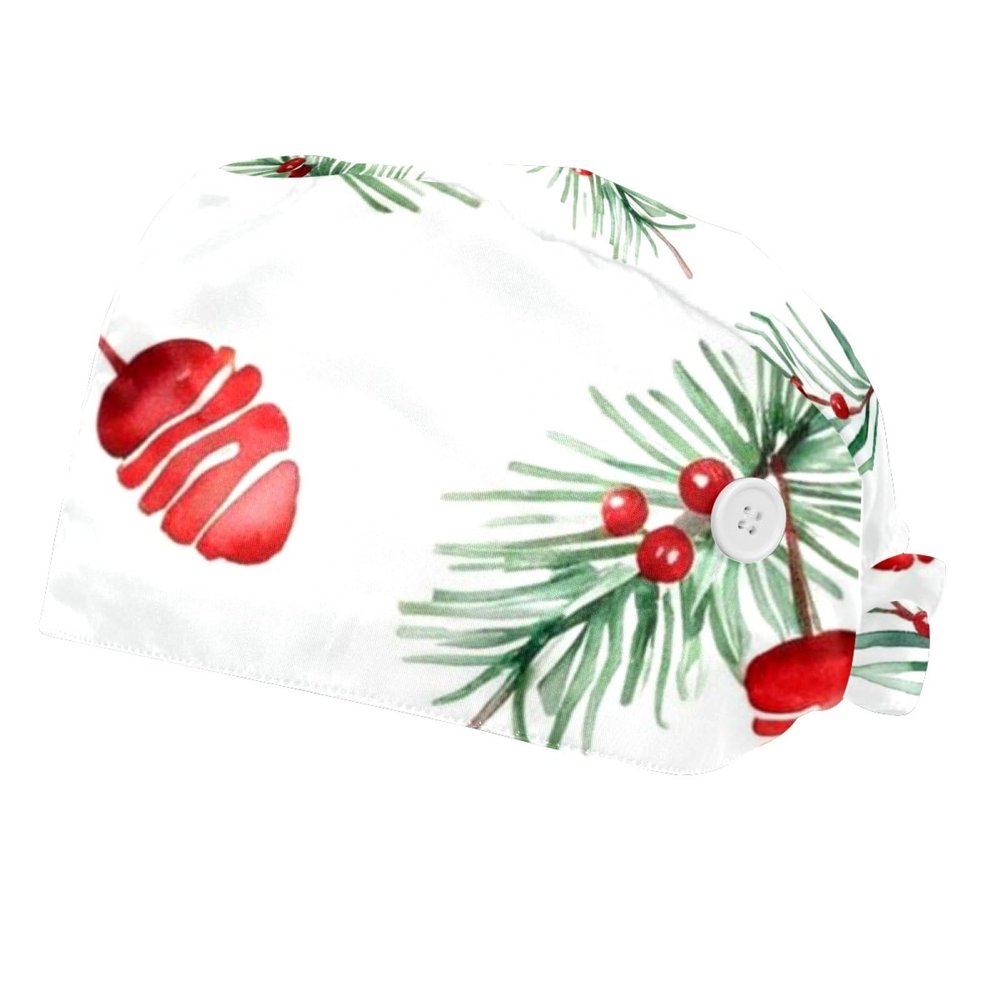2 Pieces Scrub caps Women Chef Hat Nurse Scrub Cap for Chef Glove Plant Multicoloured