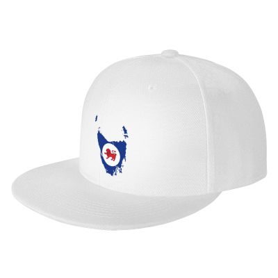 Flag Map of Tasmania Snapback Hats for Men Women Baseball Cap Adjustable Flat Bill Sun Hat White