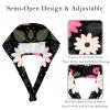 2 Pieces Scrub caps Women Chef Cap Surgical Caps for The Surgeon Flowers Pattern Multicoloured view 3