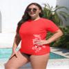 BesserBay Womens Short Sleeve Crew Neck Upf50+ Rashguard Shirt Lightweight Swimwear Shirt Swimsuit Shirt Swim Top Coral 3X-Large view 3