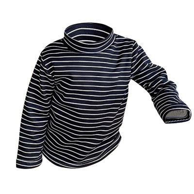 Little Boys Girls Thermal Tops Kids Fall Winter Undershirt Stripe Turtleneck Fleece Baselayer Toddler (Black, 7-8 Years)
