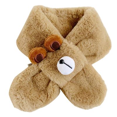 YZZLZH Bear Scarf For 3-10Y Kids Cartoon Plush Neck Scarf Winter Warm Neckwrap Boys Girls Unisex Neck Wear Scarf