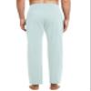 baleaf Men's Work Pants Loose Cotton Sweatpants with Pockets Open Bottom Pajama Yoga Pants Lightweight Wide Leg Sweat Pants Light Blue 3XL view 2