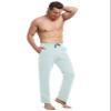 baleaf Men's Work Pants Loose Cotton Sweatpants with Pockets Open Bottom Pajama Yoga Pants Lightweight Wide Leg Sweat Pants Light Blue 3XL view 4