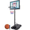 Basketball Hoop Outdoor 4.82-8.53ft Adjustable, Portable Basketball Hoop & Goals with 2 Wheels, 32 Inch PC Backboard/Fillable Base/Size 5 Basketball for Kids, Youth, and Adults in Backyard/Driveway view 1