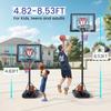 Basketball Hoop Outdoor 4.82-8.53ft Adjustable, Portable Basketball Hoop & Goals with 2 Wheels, 32 Inch PC Backboard/Fillable Base/Size 5 Basketball for Kids, Youth, and Adults in Backyard/Driveway view 3