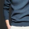 Men's Mock Turtleneck Knitted Sweater Long Sleeve Basic Casual Pullover Sweater Half Neck Thermal Pullover Tops (Cyan,Large) view 3