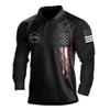 TOMITANY Mens American Flag Polo Shirts Long Sleeve 1776 Patriotic Shirts Lightweight Quick Dry Shirts Black L view 1