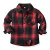 AIMAOMI Toddler Baby Boys Jackets Fashion Sherp Lined Flannel Plaid Jacket Loose Fit Long Sleeve Coat Flannel (Red, 3-6 Months) view 2